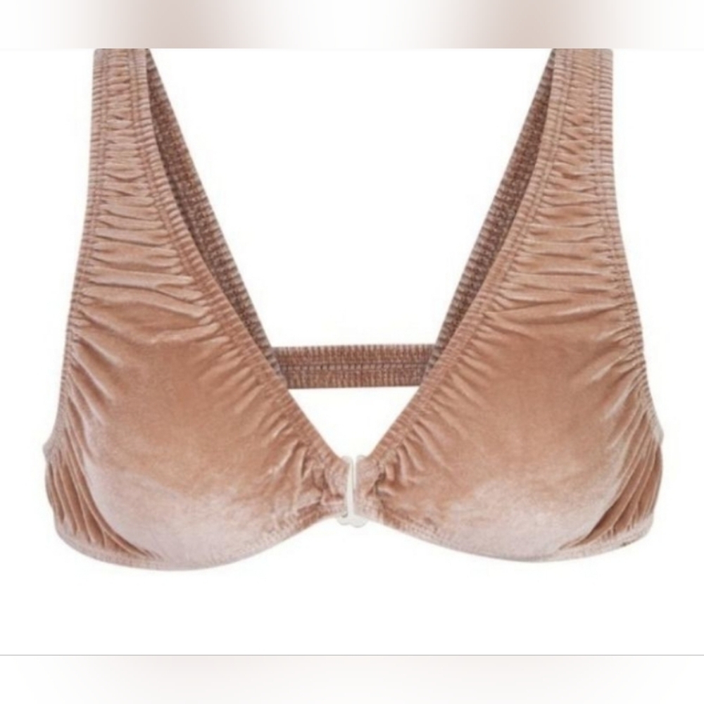 NWOT SKIMS Velvet Stretch Plunge Bra /Honey/XXS
